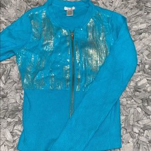 Turquoise Zip up from Caché!